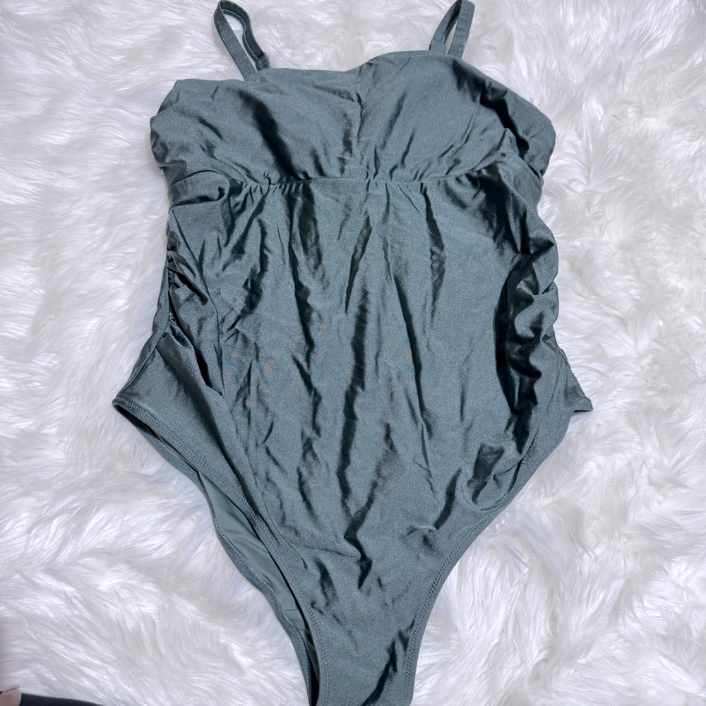 H&M green one piece swimsuit size L
